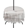 60 Inch White Wood Round Picnic Tablecloth, Waterproof Table Cloth with