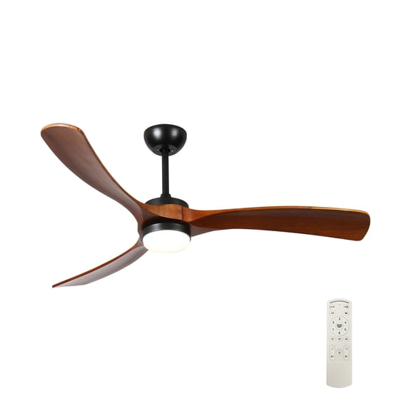 60 Inch Wood Flush Mount Ceiling Fan with Lights, 3 Blades, Timer, Modern, 3CCT, Dimmable, Noiseless, 6-Speed DC with Remote Control, Outdoor Indoor Ceiling Fans for Bedroom, Farmhouse, Patio