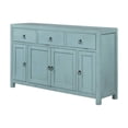 thumbnail image 1 of 60 Inch Wood Storage Cabinet, 4 Doors with 2 Shelves, Drawer, Antique Blue, 1 of 5