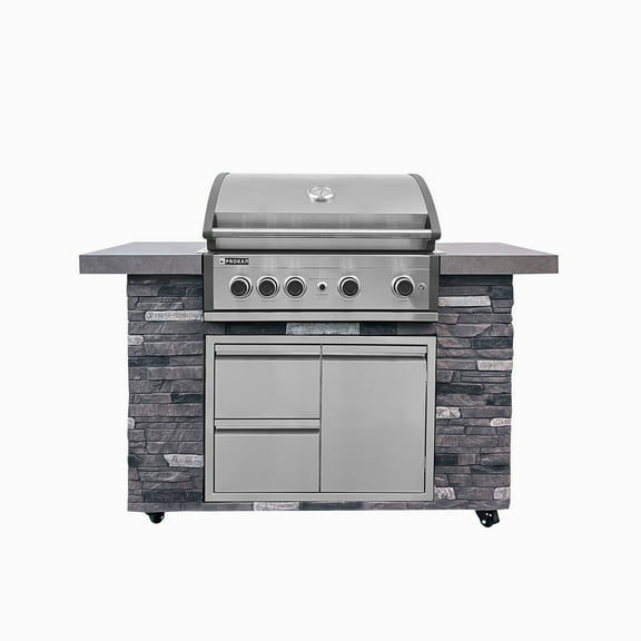 60 Inches Pro Elite 5B Northern Slate Q Grill Island