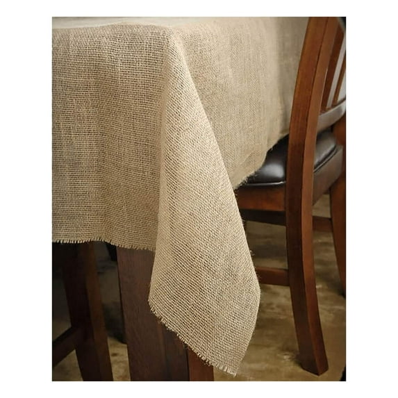 60" Inches Wide - Natural Burlap Tablecloth Table Cloth Cover Overlay 60" x 54"