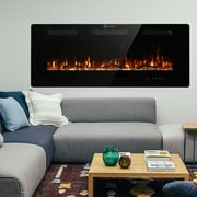 60" Insert Wall Mounted Electric Fireplace Mantel Features a Touch Screen, Timer, Adjustable Flame Color, 700W / 1400W