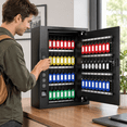 60 Keys Biometric Key Lock Box Wall Mount Drop Slot for Key Storage ...