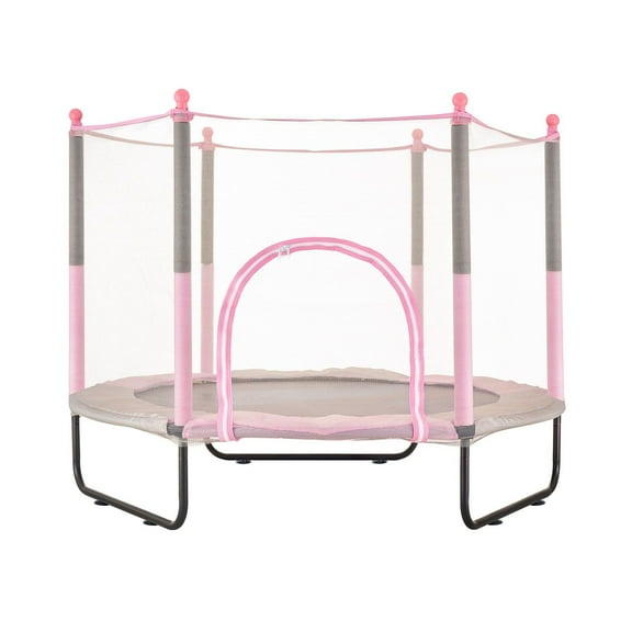 60 Kids Trampoline with Net - IndoorOutdoor Mini Toddler Bouncer