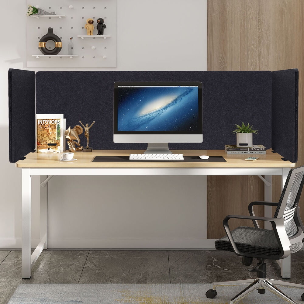 60(L)x24in(H) Office Desk Privacy Panel Cubicle Clampon Divider Desk