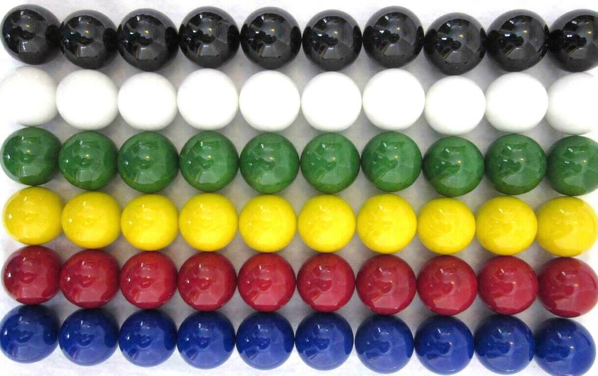 60 LARGE 1" (25mm) Replacement Glass Marbles Chinese Checker, Aggravation, Board Game