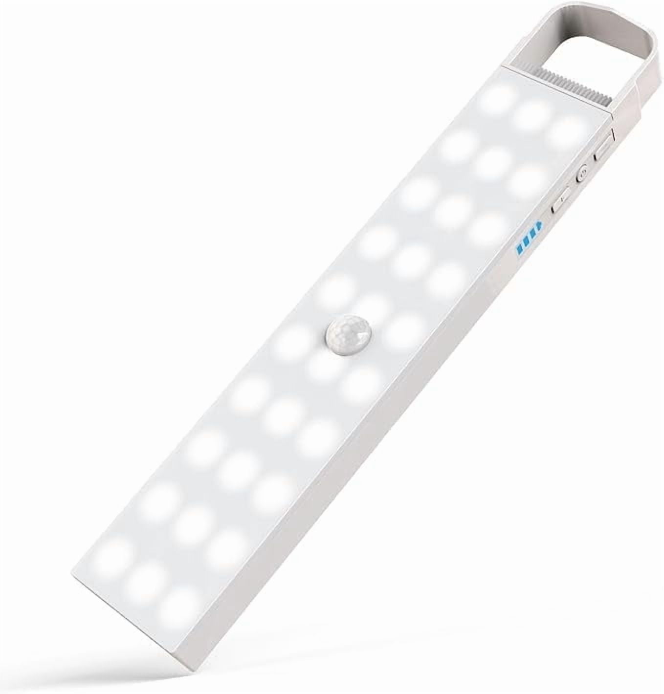 Yifeid Motion Sensor Closet Lights, Wireless 60 LED Under Cabinet Lights USB Rechargeable Kitchen Cupboard Lights with Magnetic Strip and Hook Auto on/off Night Light for Wardrobe Hallway Closet