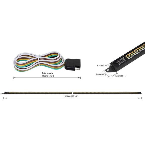 60" LED Tailgate Light Bar Turn Signal Strobe Brake For Ford F-150 F-250 F-350