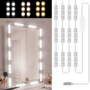 60 LED Vanity Mirror Lights, Hollywood Style Makeup Light Strip, 16ft Adjustable Color & Brightness, USB Powered