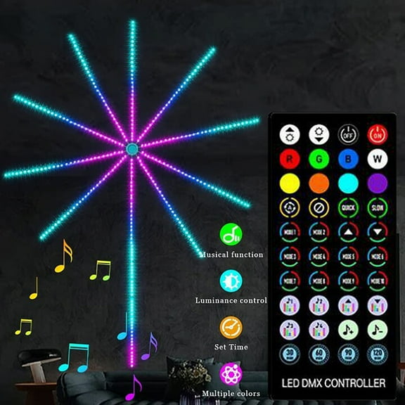 60 LED Voice Controlled Lamp, RGB Sound Activated LED Strip Lights with App Control, Dream Color Changing Music Sync Light for Bedroom TV Backlight