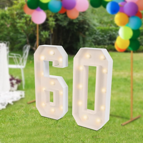 60 Light Up Numbers, 60th Birthday Party Decoration Light Up Numbers