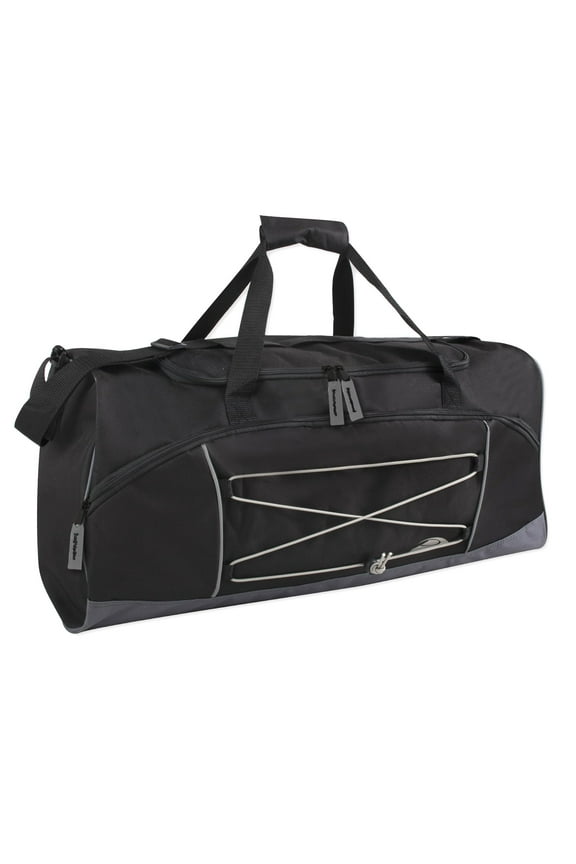 26 Inch 60 Liter Weekender Overnight Duffel Shoulder Bag for Men, Women, Teens, Gym, Travel, Sports and Recreation in Black