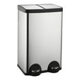 thumbnail image 1 of 60 Liter (2x30L) 16 Gallon Dual Trash Can, Recycle Bins for Kitchen with 2 Compartments, Trash and Recycle Bin Combo, Soft Close Lid, Stainless Steel Trash Can, 1 of 18