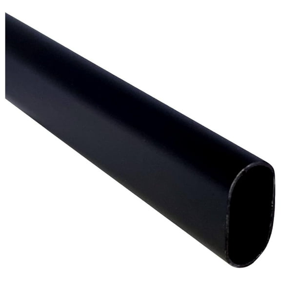 60" Long Oval Closet Rod | Heavy Duty Wardrobe Clothes Pole | Black | 1 Pack 60" Rod