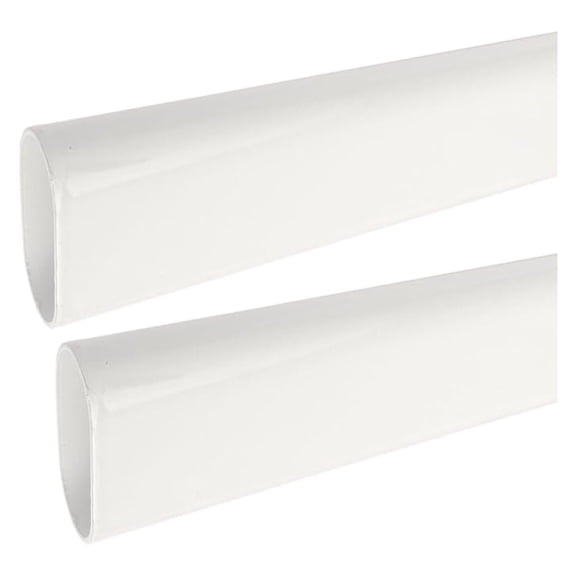 60" Long Oval Closet Rod | Heavy Duty Wardrobe Clothes Pole | Gloss White | 2 Pack