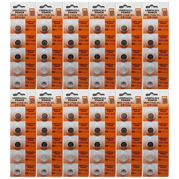 60 Loopacell 3v Battery CR1220 CR-1220 Lithium Batteries DL1220