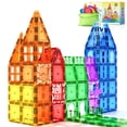 60 Magnetic Building Tile Block Set, STEM Sensory Play, Ages 3 ...
