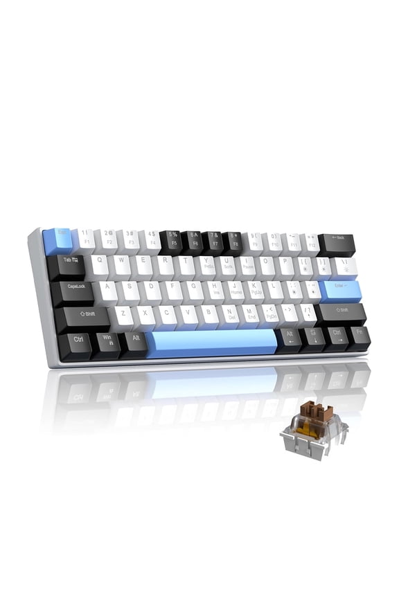 60% Mechanical Gaming Keyboard,Mixed Color Keycaps Gaming Keyboard with Linear Red Switches, Detachable Type-C Cable Mini Keyboard