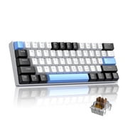 60% Mechanical Gaming Keyboard,Mixed Color Keycaps Gaming Keyboard with Linear Red Switches, Detachable Type-C Cable Mini Keyboard