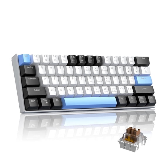 60% Mechanical Gaming Keyboard,Mixed Color Keycaps Gaming Keyboard with Linear Red Switches, Detachable Type-C Cable Mini Keyboard