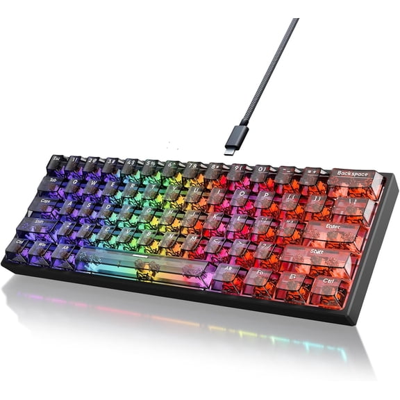 60% Mechanical Gaming Keyboard Wired, YK61 Mini Hall Effect Keyboard, 61 Adjustable Actuation Rapid Trigger Mode, 8K Hz Polling Rate, Hot-Swap, RGB Backlit (Translucent Black)