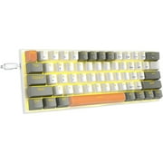 60% Mechanical Keyboard, E-YOOSO Blue Switches Mechanical Gaming Keyboard Wired with LED Backlit, Ultra-Compact 60 Percent Computer Keyboard for Windows, Mac OS White Grey
