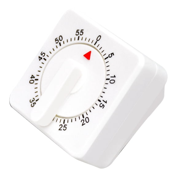 60 Mechanical Kitchen Timer, Square Wind Up Countdown Timer with Loud Alarm, Manual Time Management Reminder for Cooking Baking Studying