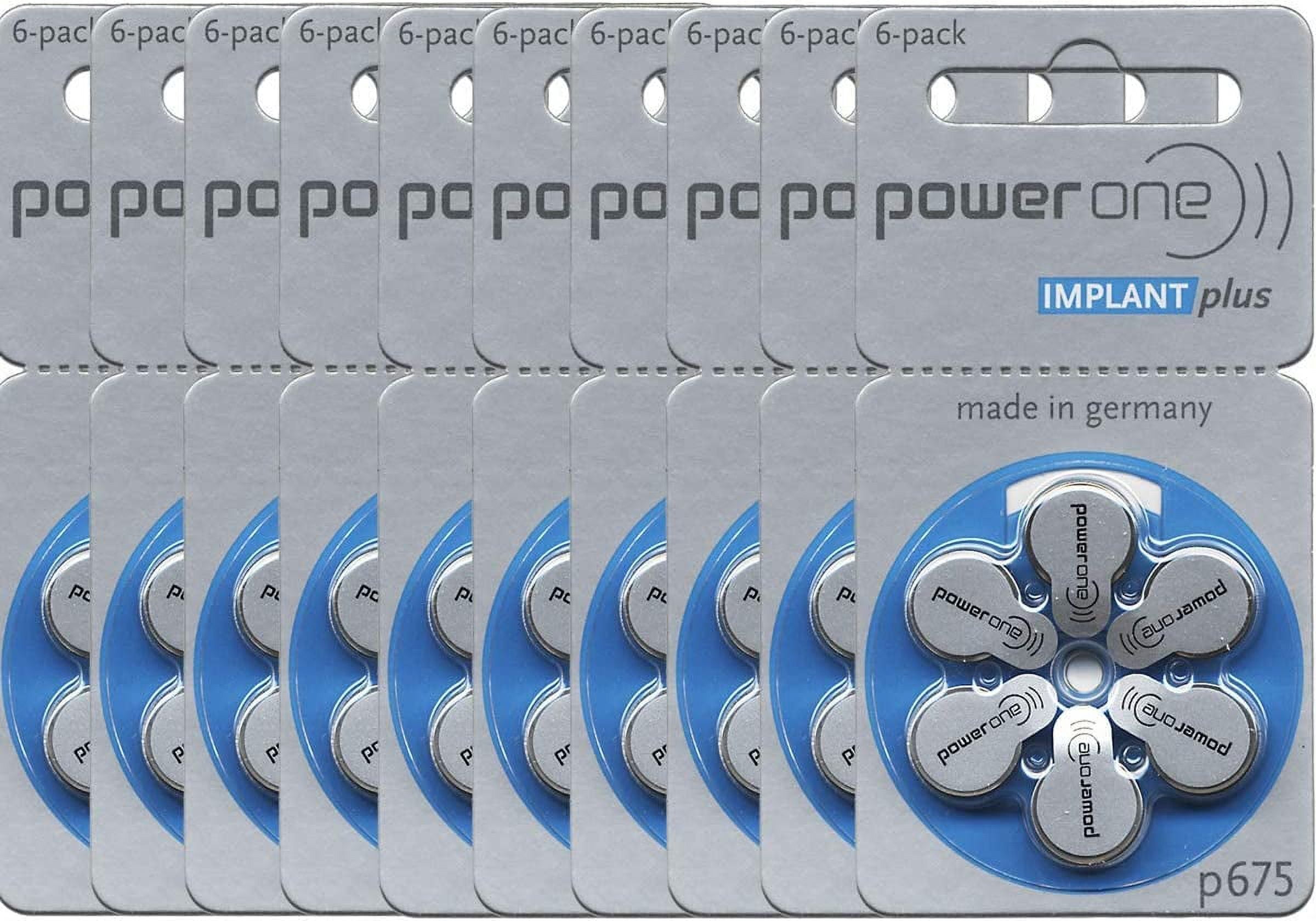 Multipolar Ear Battery 60 Mercury Free Hearing Aid Batteries Size: 675P Cochlear Implant by ...