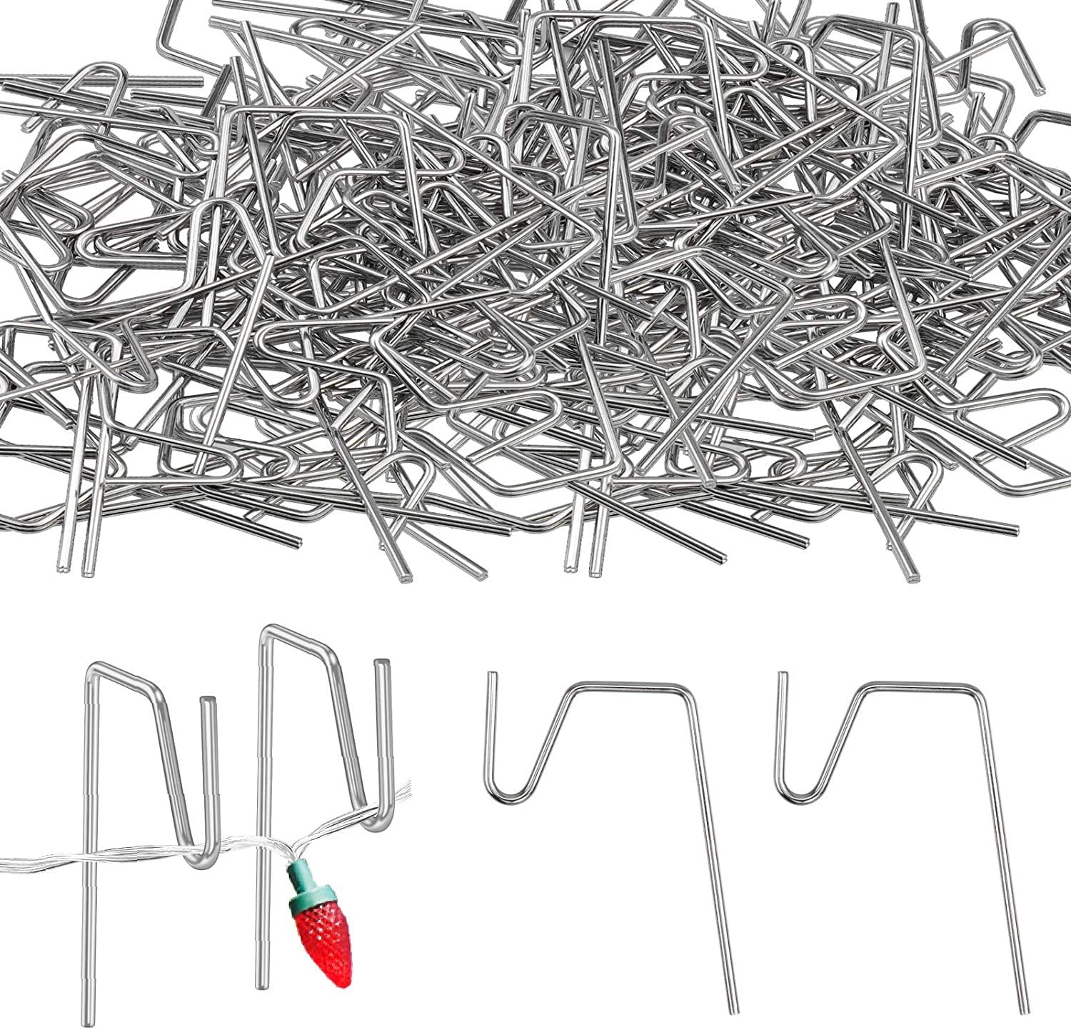 60 Metal Gutter Hooks for Outdoor Christmas Lights Weatherproof Light