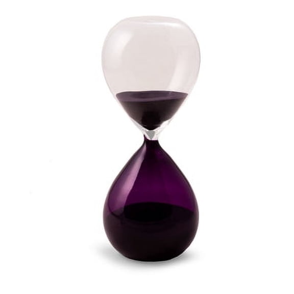 60 Min. Purple & Clear Glass Sand Timer w/ Purple Sand