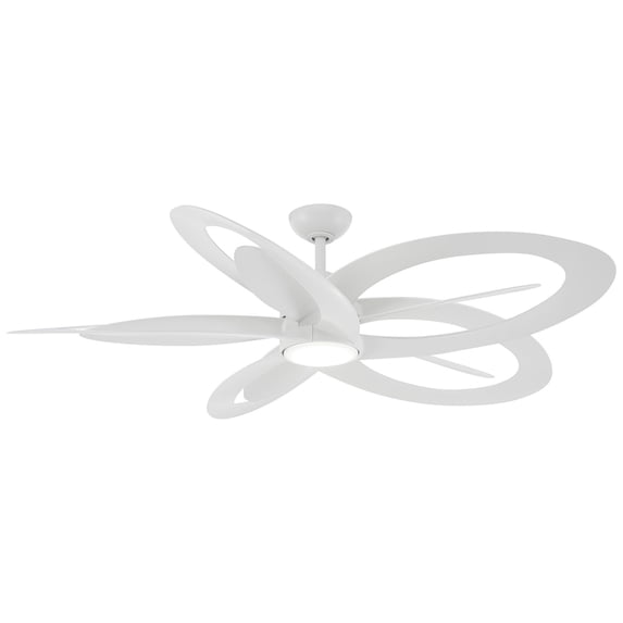 60" Minka Aire Pinup Flat White Indoor LED Ceiling Fan with Remote