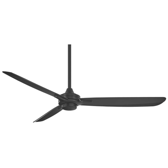 60" Minka Aire Rudolph Coal Black Outdoor Ceiling Fan with Remote