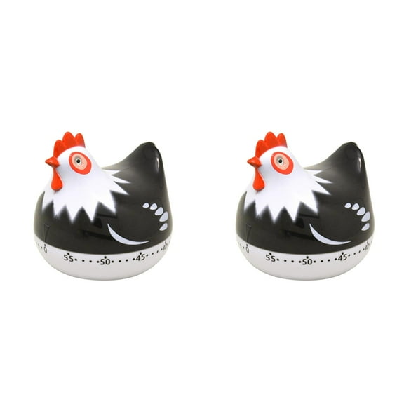 60 Minute Chicken Kitchen Timer - Mechanical Countdown Timer with Alarm for Cooking & Baking, 2.55" Novelty Egg Timer in Fun Hen Shape for Home Use