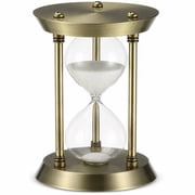 60 Minute Hourglass, Large Decorative Metal Sand Timer 60 Minutes, 9.1 x 5.9 in Refillable Timer for Kitchen Home Office Desk, Time Management Hour Glass