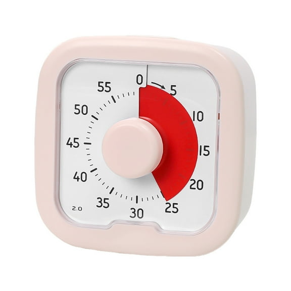 60 Minute Kids Visual Timer Home Edition - For Homeschool Supplies Study Tool, Timer for Kids Desk, Office Desk and Meetings with Silent Operation (pink)