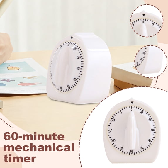 60-Minute Mechanical Kitchen Timer,Manual Wind Up Countdown Clock for Cooking,Baking,and Student Study Time Management,No Battery Needed 1PC