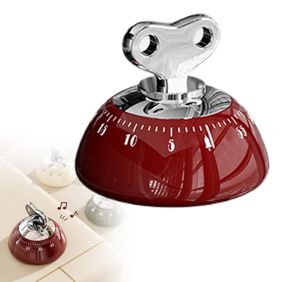 60-Minute Mechanical Kitchen Timer with Loud Alarm & Magnetic Backing,Battery Countdown For Cooki Timer Operation,Retro