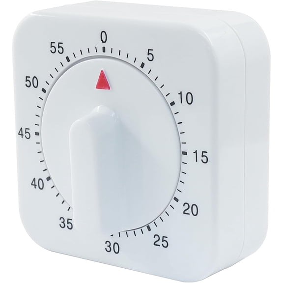 60 Minute Visual Kitchen Timer Hour Mini Countdown Mechanical Timer Loud Voice for Kitchen, Homework, Exercise (A)