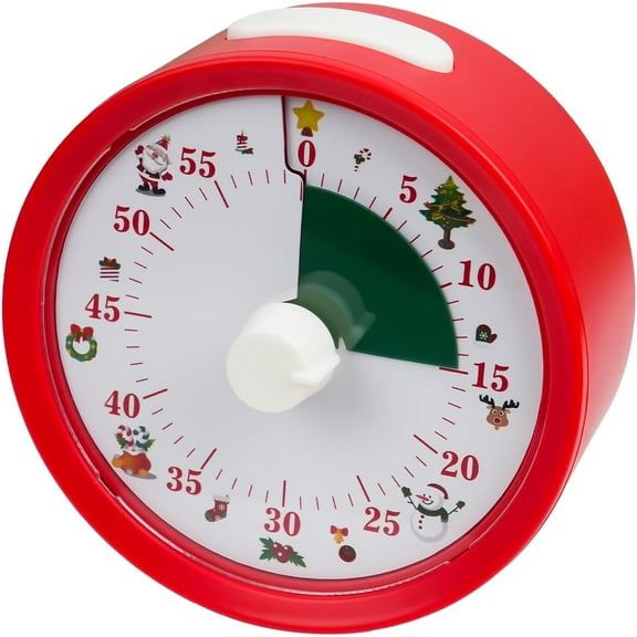 60-Minute Visual Timer,Classroom Timer for Kids and Adults,Toddler Timer with Stop Button Design,Time Management Tool for Teaching(Red)