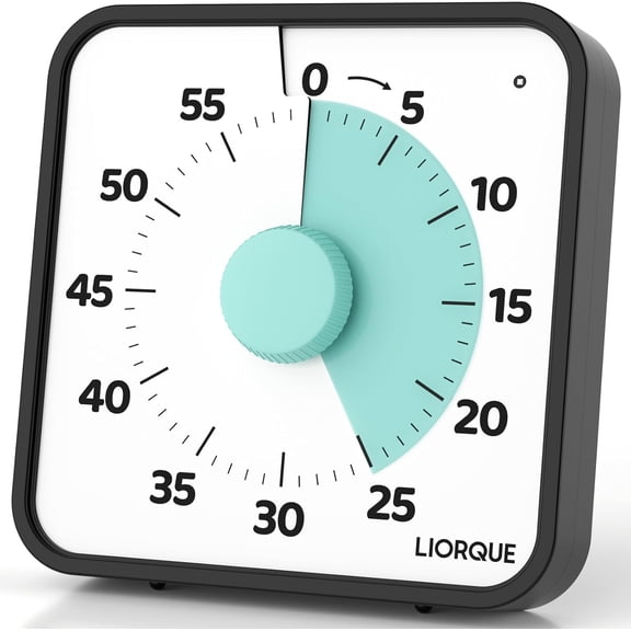 60 Minute Visual Timer for Kids and Adults, Non-Ticking 7.5 Inch Large Visual Countdown Timers for Classroom Desk Countdown Clock with Magnetic Backing, Kids Pomodoro Timer Clock