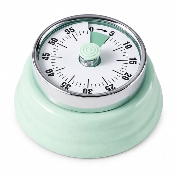 60 Minute Wind Up Timer, Mechanical Kitchen Timer with Magnetic Back, Visual Countdown Timer, Loud Alarm, No Batteries Required for Cooking, Baking, Classroom & Study, Modern Style - Mint Green