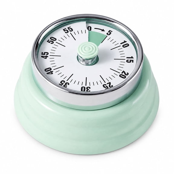 60 Minute Wind Up Timer, Mechanical Kitchen Timer with Magnetic Back, Visual Countdown Timer, Loud Alarm, No Batteries Required for Cooking, Baking, Classroom & Study, Modern Style - Mint Green