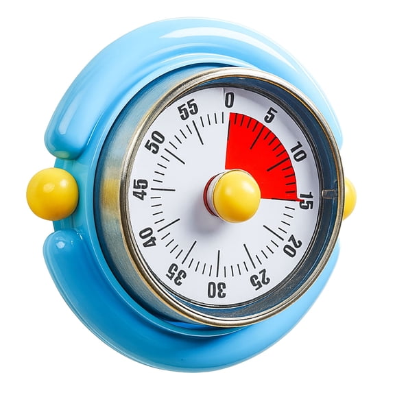 60 Minute Wind Up Timer, Mechanical Kitchen Timer with Magnetic Back, Visual Countdown Timer, Loud Alarm, No Batteries Required for Cooking, Baking, Classroom & Study, Retro Style - Sky Blue