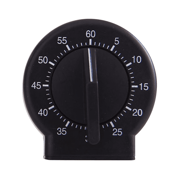 60-Minute Wind-Up Timer, Salon Hair Color Processing Timer, Mechanical Visual Countdown for Chemical Services, Tanning, Kitchen, and Kids' Activities, No Batteries Required, Black