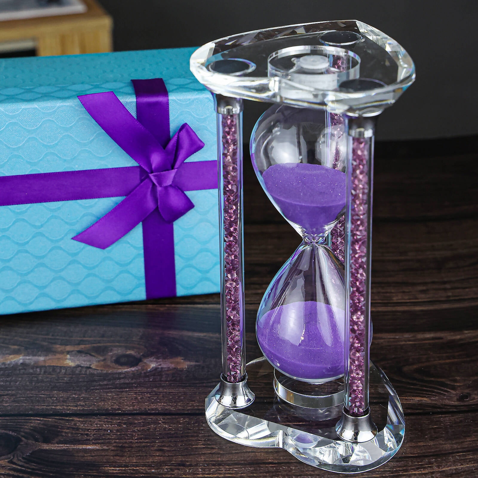 60 Minutes Hourglass ,Heart Shaped Crystal Sand Timer with Gift Box 60 Minutes Hourglass ,Heart Shaped Crystal Sand Timer with Gift Box
