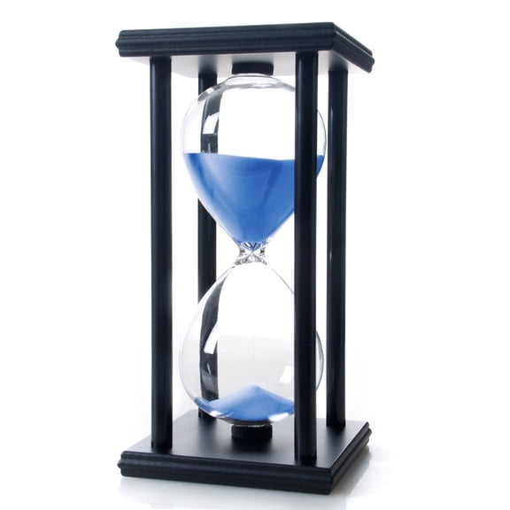 60 Minutes Hourglass, Wood Sand Timer, White | 4 x 4 x 8 inch Sand Clock