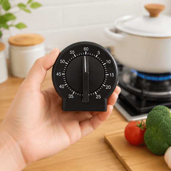 60 Minutes Mechanical Cooking Timer, No Battery Required Plastic Timer with Loud Alarm Sound, Multipurpose Manual Timer for Kitchen Home Supplies