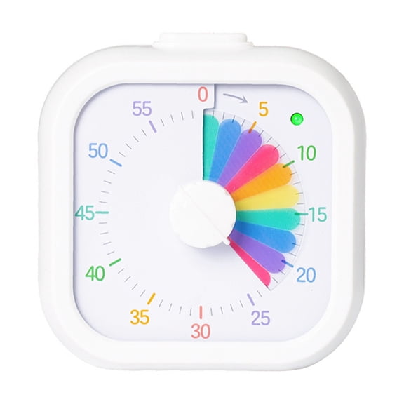 60 Minutes Visual Timer Square Quiet Countdown Alarm Clock Discipline Visualization Kitchen Timer Indoor