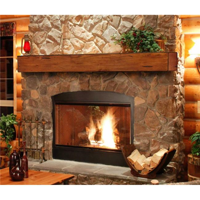 60 Modern Rustic Medium Distressed Pine Wood Mantel Shelf - Walmart.com
