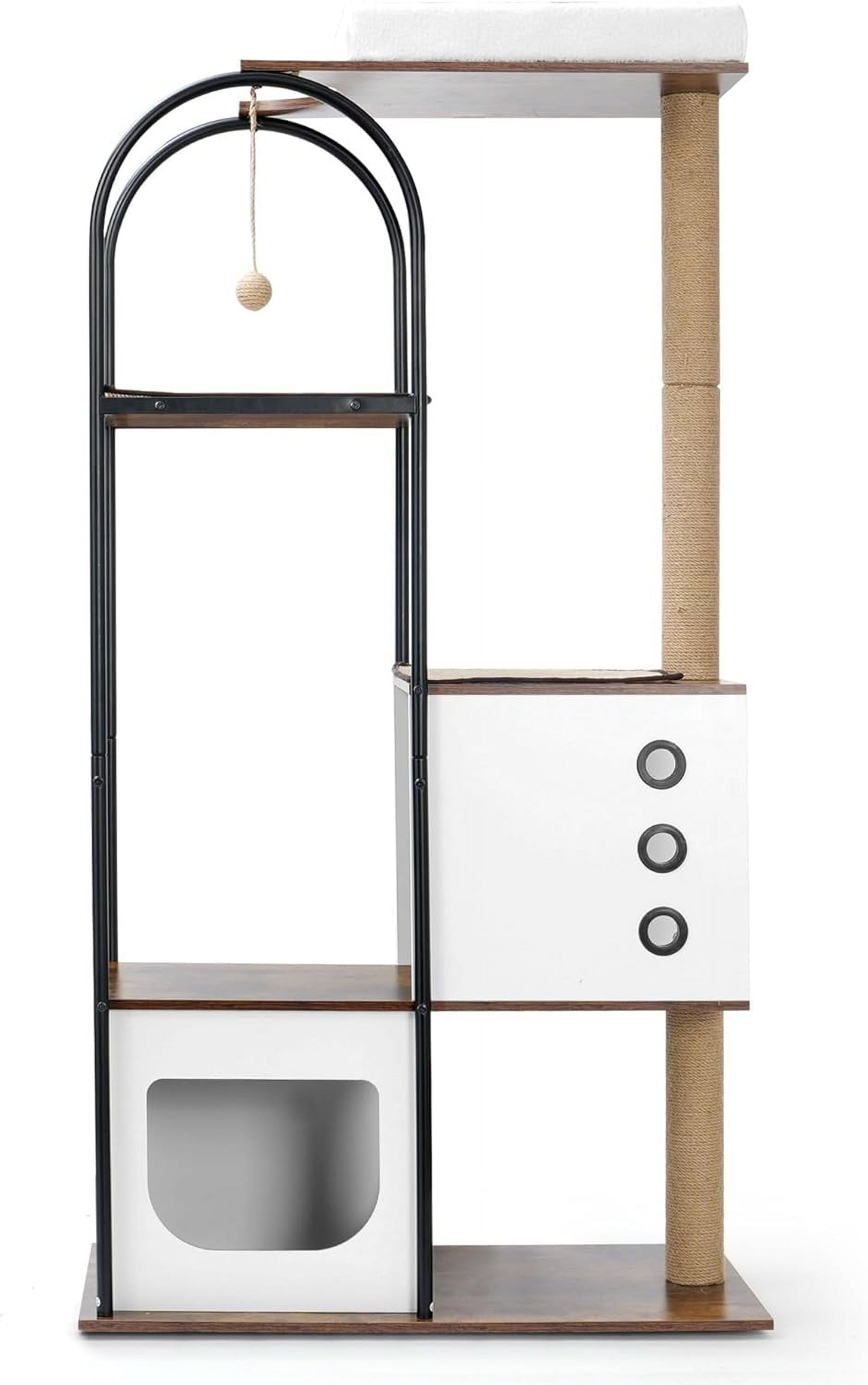 PURRLATO 66" Multi-Level Cat Tree Tower With Condos, Hammock & Scratching Posts